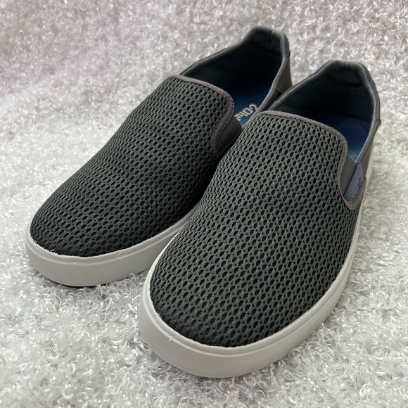 OluKai Mens Size 9 Dark Grey Mesh Upper Slip On Sneakers Lae’ahi - Picture 2 of 10
